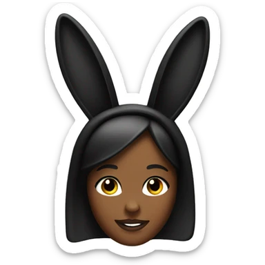 black colored playboy bunny headband  sticker