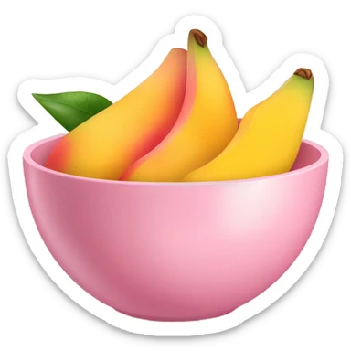 large fancy pastel pink bowl of mango sticker