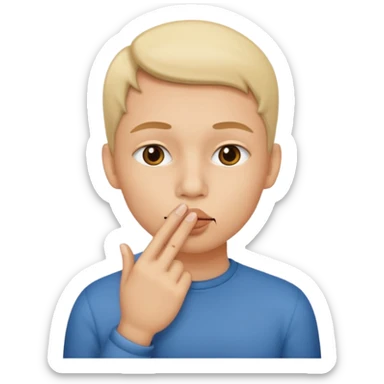 Emoji de humano haciendo silencio sticker