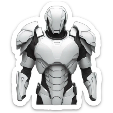 futuristic white Phantom squad Infiltration armored breastplate arms sticker