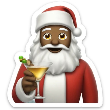Santa with a dirty martini sticker
