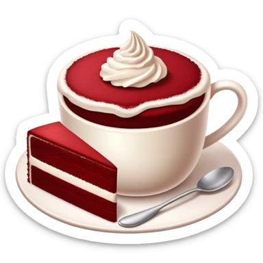 Red velvet cake and cup of cocoa sticker