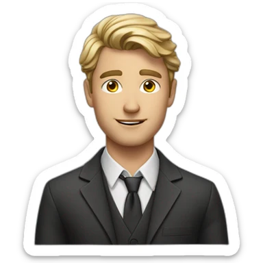 christoph the young shy but cool business man sticker