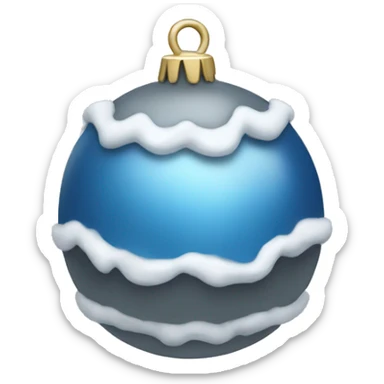 blue grey jingle bell snow sticker