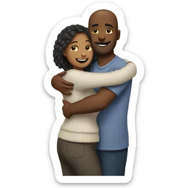 Couple warm hug sticker