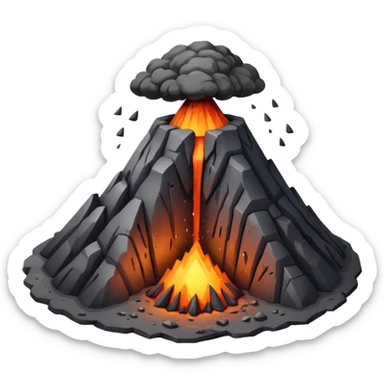 Create a volcano with its eyes tightly shut sticker