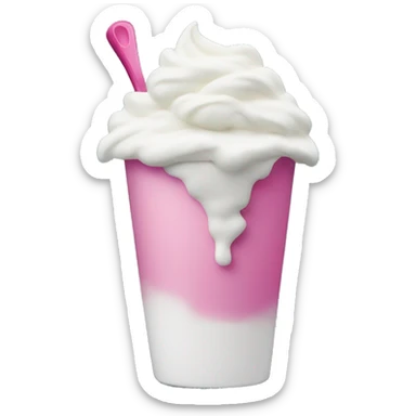 Frozen yogurt cup with pink spoon sticker