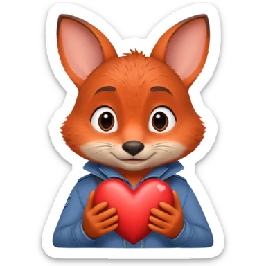 Nick Zootopia enamorado con ojos de corazon sticker