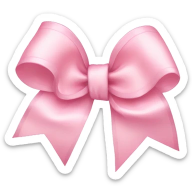 light pink ribbon bow sticker