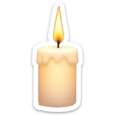Candle in a powder-colored glass sticker
