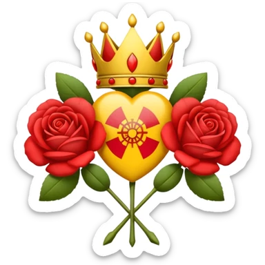 Hazme un emoji con el logo de la falange española con las 5 flechas y las 5 rosas sticker