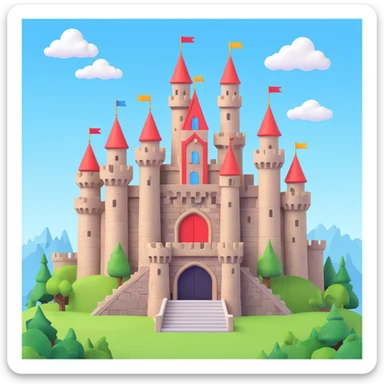 king and queen, castle background sticker