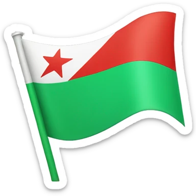 green flag with a red star in the middle. no other colors sticker