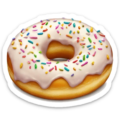 Vanilla donut with sprinkles  sticker