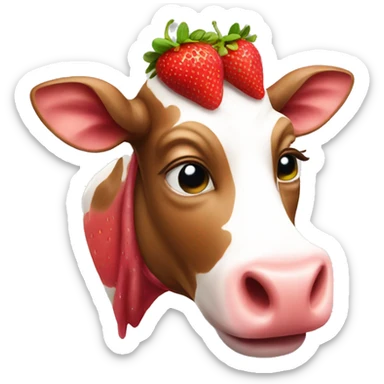 strawberry cow sticker