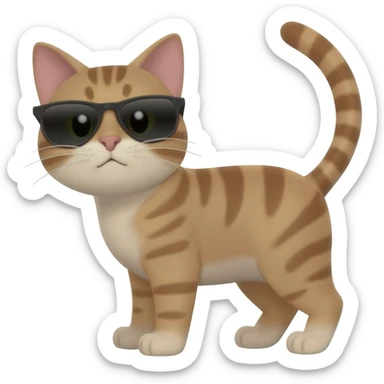 Cat wearing sunglasses sticker