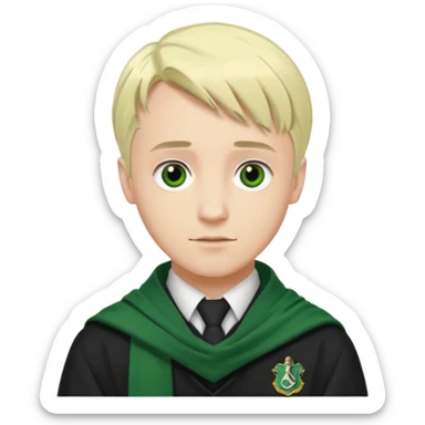 draco malfoy, hogwarts uniform,  green scarf sticker
