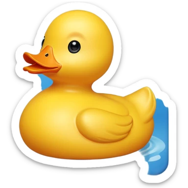 Rubber duck on blue mat sticker