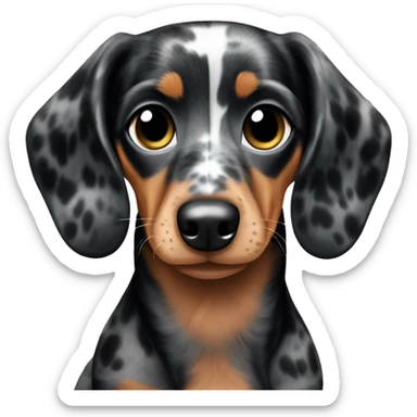 Black Merle mini dachshund  sticker
