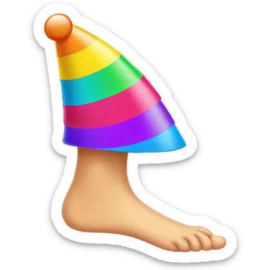 Bare feet with party hat  sticker
