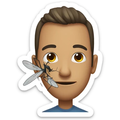 A mosquito sits on a man  sticker