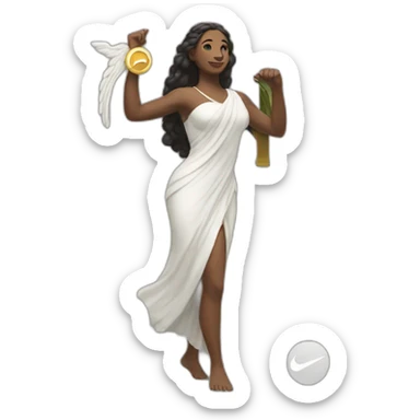 goddess holding nike logo sticker