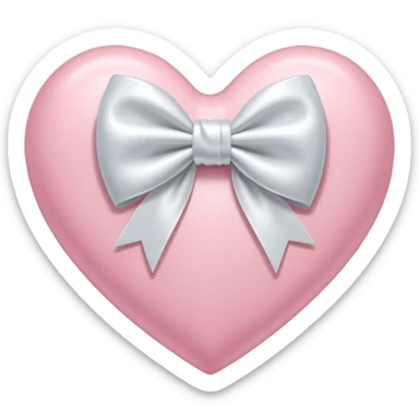 Light pink heart with white bow on it sticker