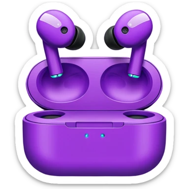 Purple wireless earbuds that wrap over the ear sticker