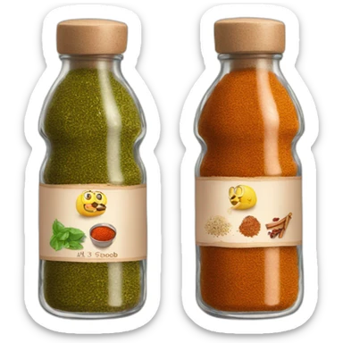 3 glasses bottle with kebap spices  sticker