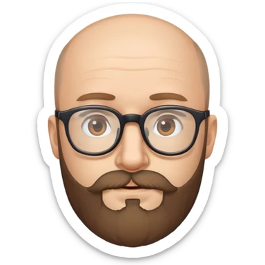 Create balding, bearded man with glasses sticker