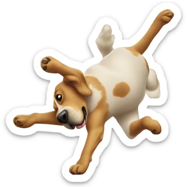 Dog doing a cartwheel sticker