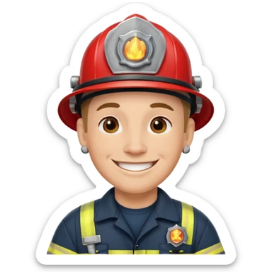 Fireman with very big earrings  sticker
