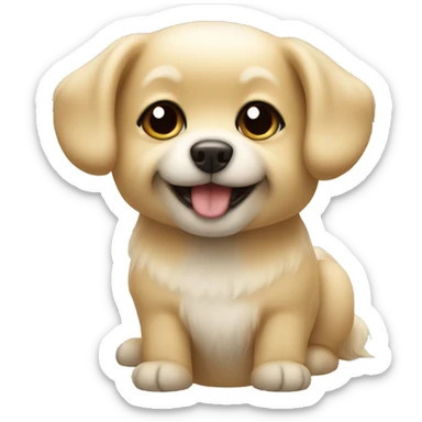Cute small blonde dog sticker