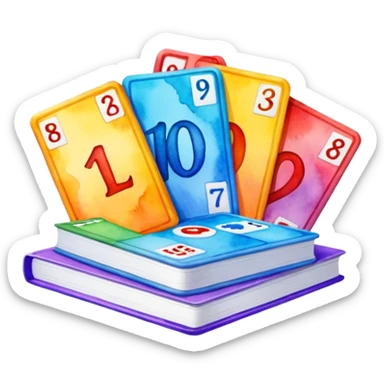 watercolor Lotto cards book sticker