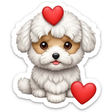 maltipoo with hearts sticker