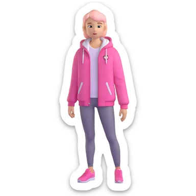 Garett Garrison from Minecraft movie wearing a pink jacket sticker