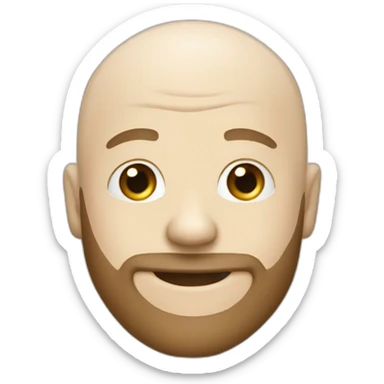 white baldy photographer with small beard smiling sticker
