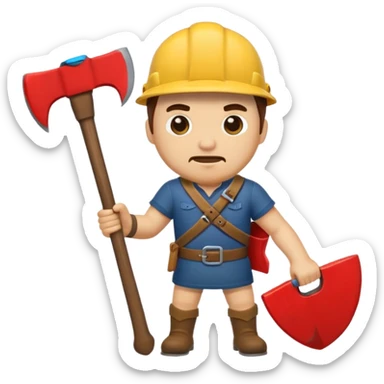 men with axe sticker