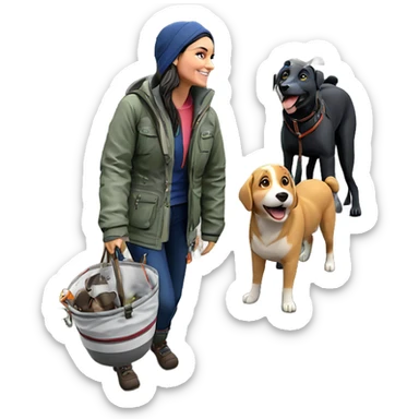 outdoor adventure with dog sticker