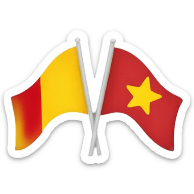 Flag of hsra left is red and yellow star on red right side yellow  sticker