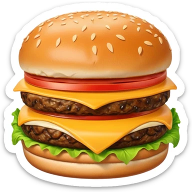 a burger with a chin on it  sticker