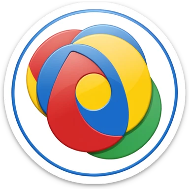 a circle with yellow blue red and green in it such as a uno play card  sticker