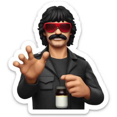dr disrespect with a lot of mayo on his hands sticker