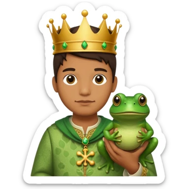 Use my face to create a cute short king with a pet frog sticker