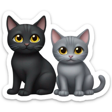 Gray Cat and Black Cat sticker