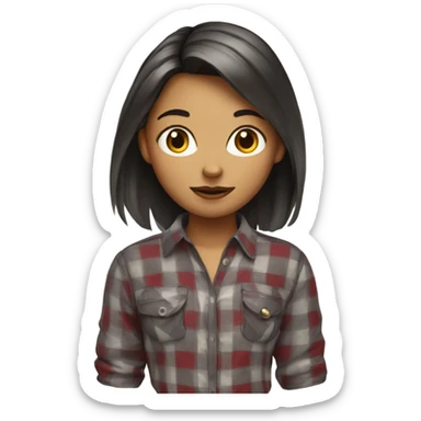 girl in plaid shirt sticker