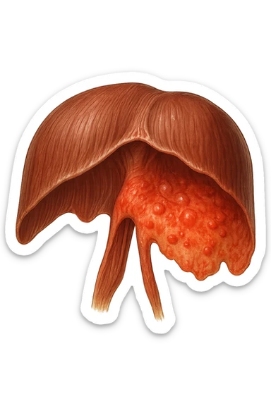 diaframma umano anatomico infiammato, isolato su sfondo bianco sticker