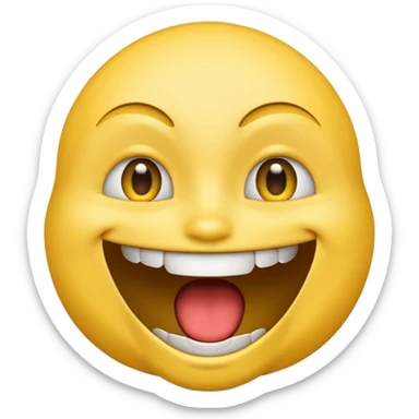 a face with a large opened mouth in emoji of whatsapp style (yellow) sticker