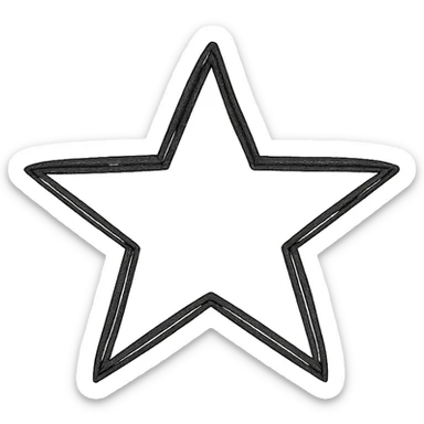 a star, hand-drawn black outline, minimalistic sticker