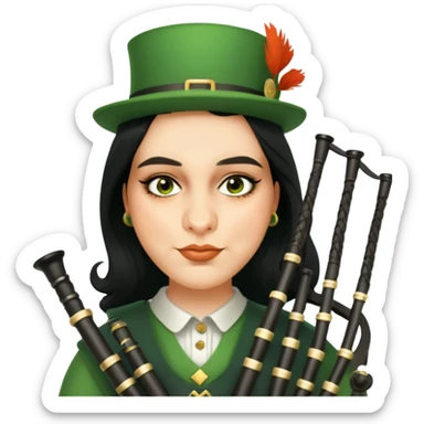 Green Bagpiper sticker